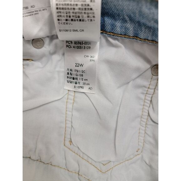 Levi's 501 Short High-Rise Fitted Thought The Hip Distressed Button Fly Size 22W - Picture 12 of 12